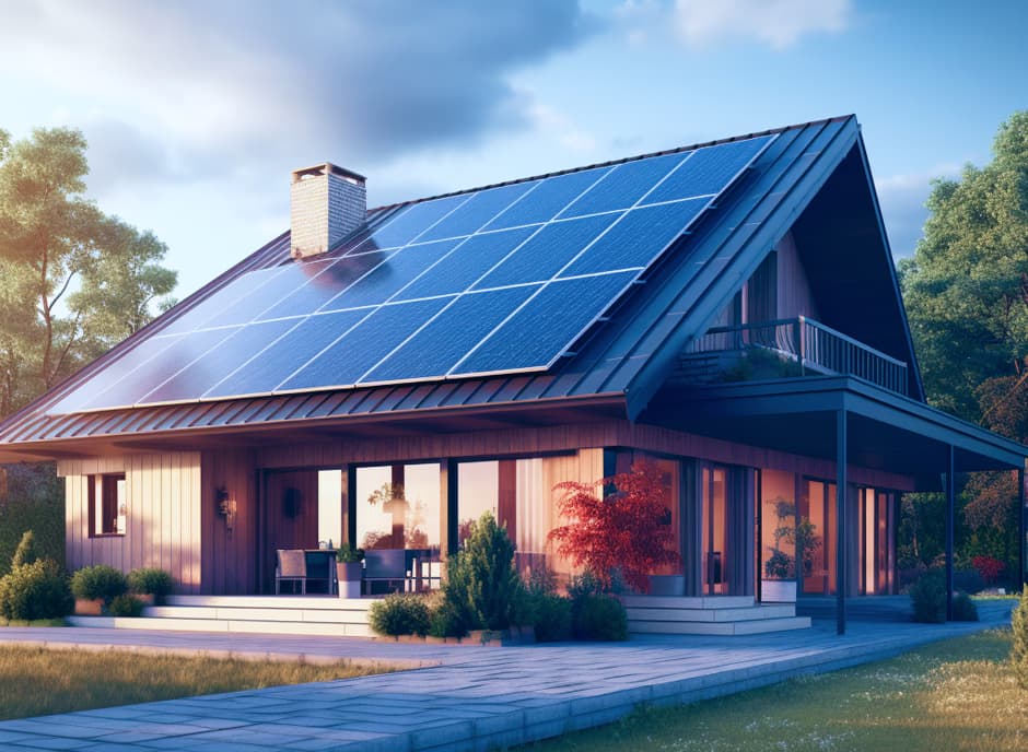 House with Solar Panels