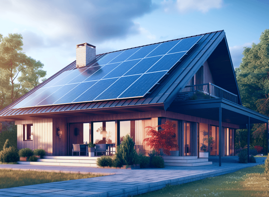 House with Solar Panels